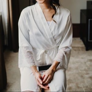 White bridal robe